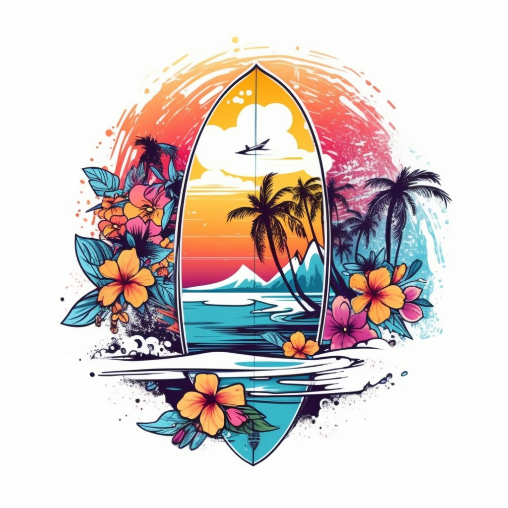 Samolepka Hawaiian sunset guľatá